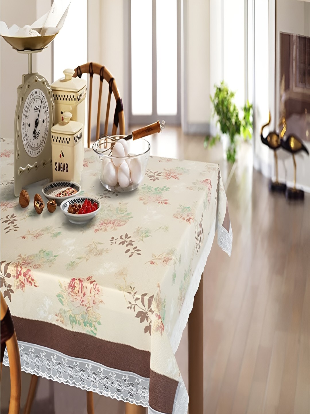 

Freelance Brown & Beige Floral 6 Seater Lace Waterproof Table Cover