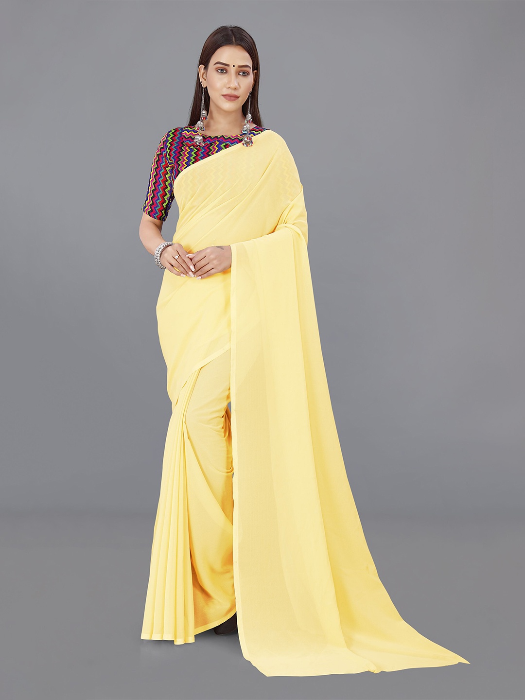 

ANAND SAREES Georgette Saree, Cream