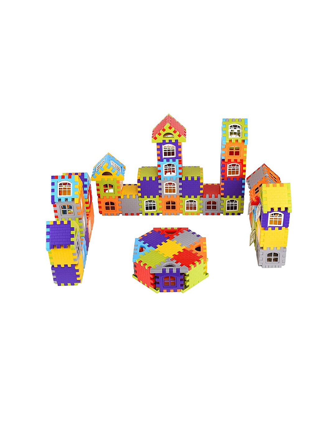 

ADKD Kids 72 Pc My House Building Blocks, Yellow