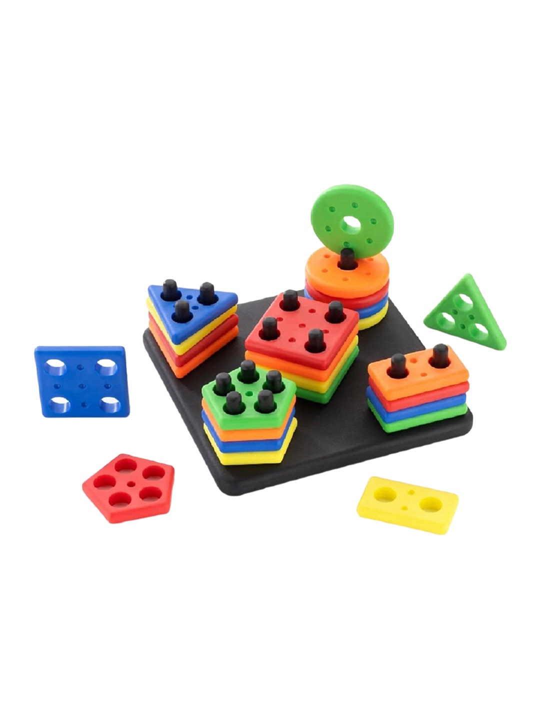 

ADKD Kids Geometric Shape Sorter & Stacker Toy, Green
