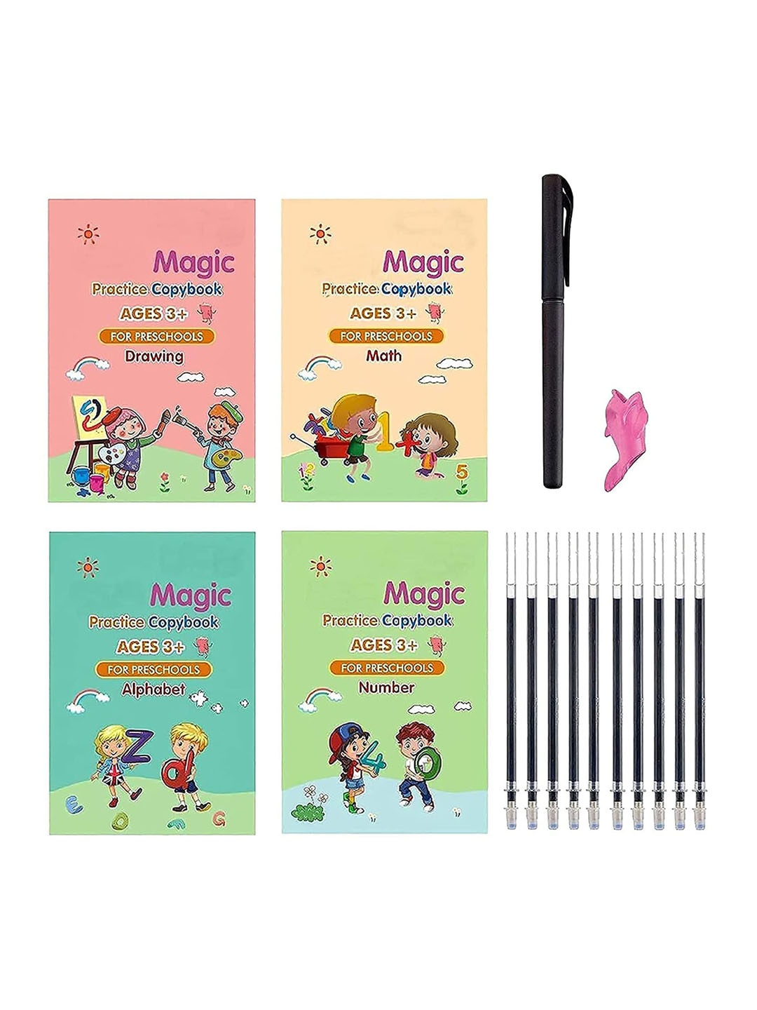 

ADKD Kids Magic Practice Copybook Number Tracing Book & Pen, Green