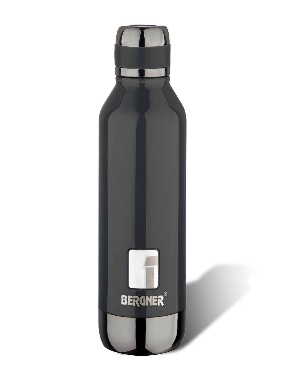 

BERGNER Black & Silver-Toned Stainless Steel Flask Water Bottle 1 ltr