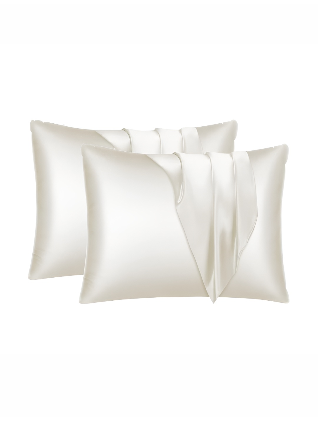 

DPK White 2 Pieces Satin Rectangle Pillow Covers