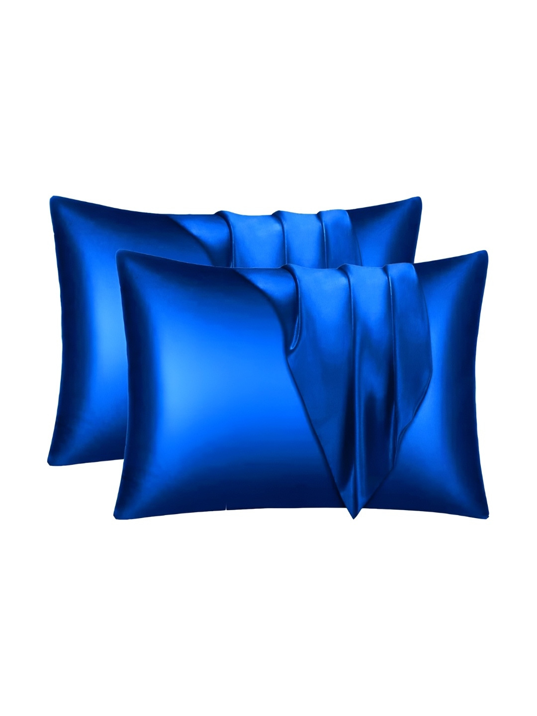 

DPK Blue 2 Pieces Satin Rectangle Pillow Covers