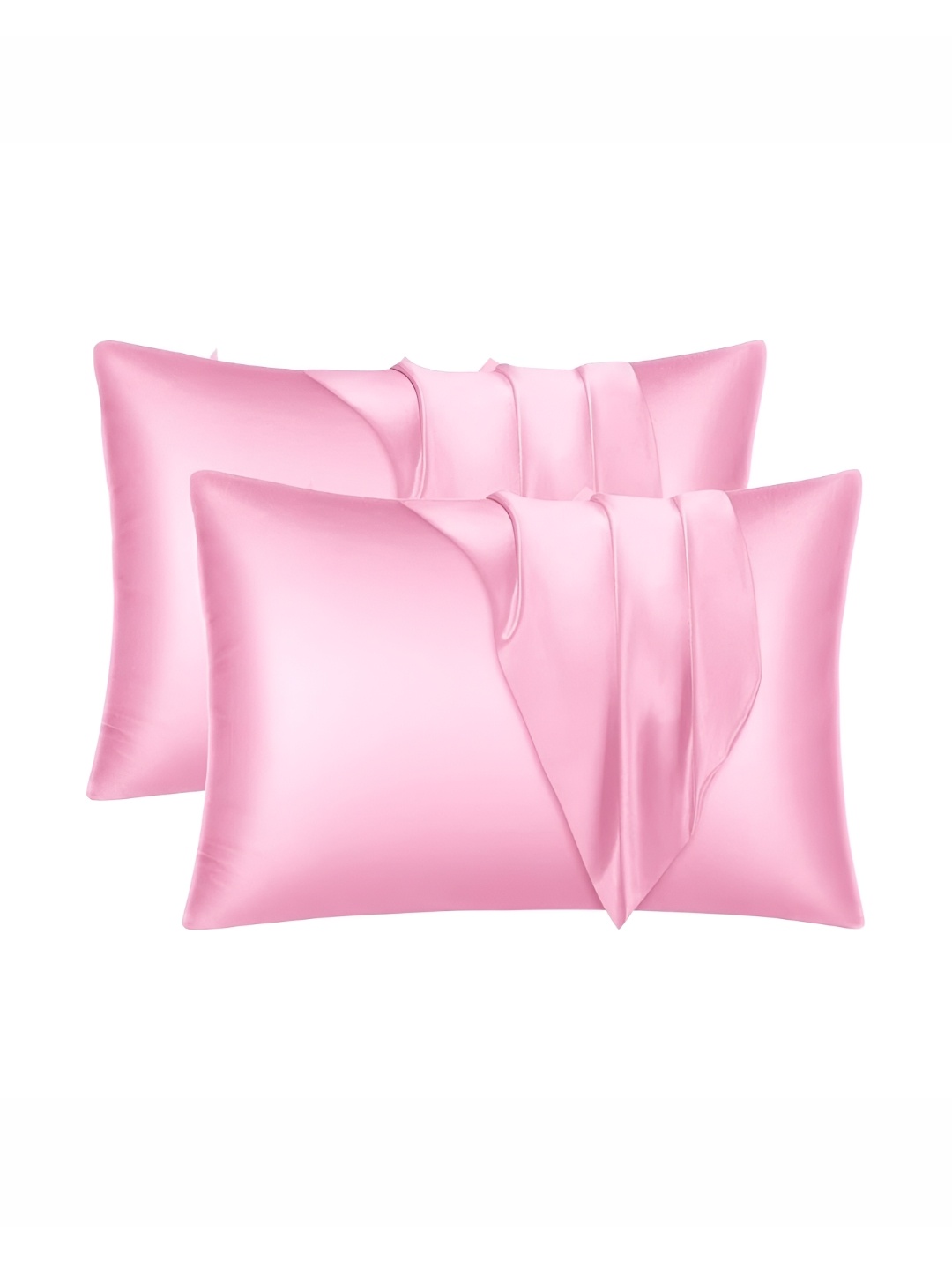 

DPK Pink 2 Pieces Satin Rectangle Pillow Covers