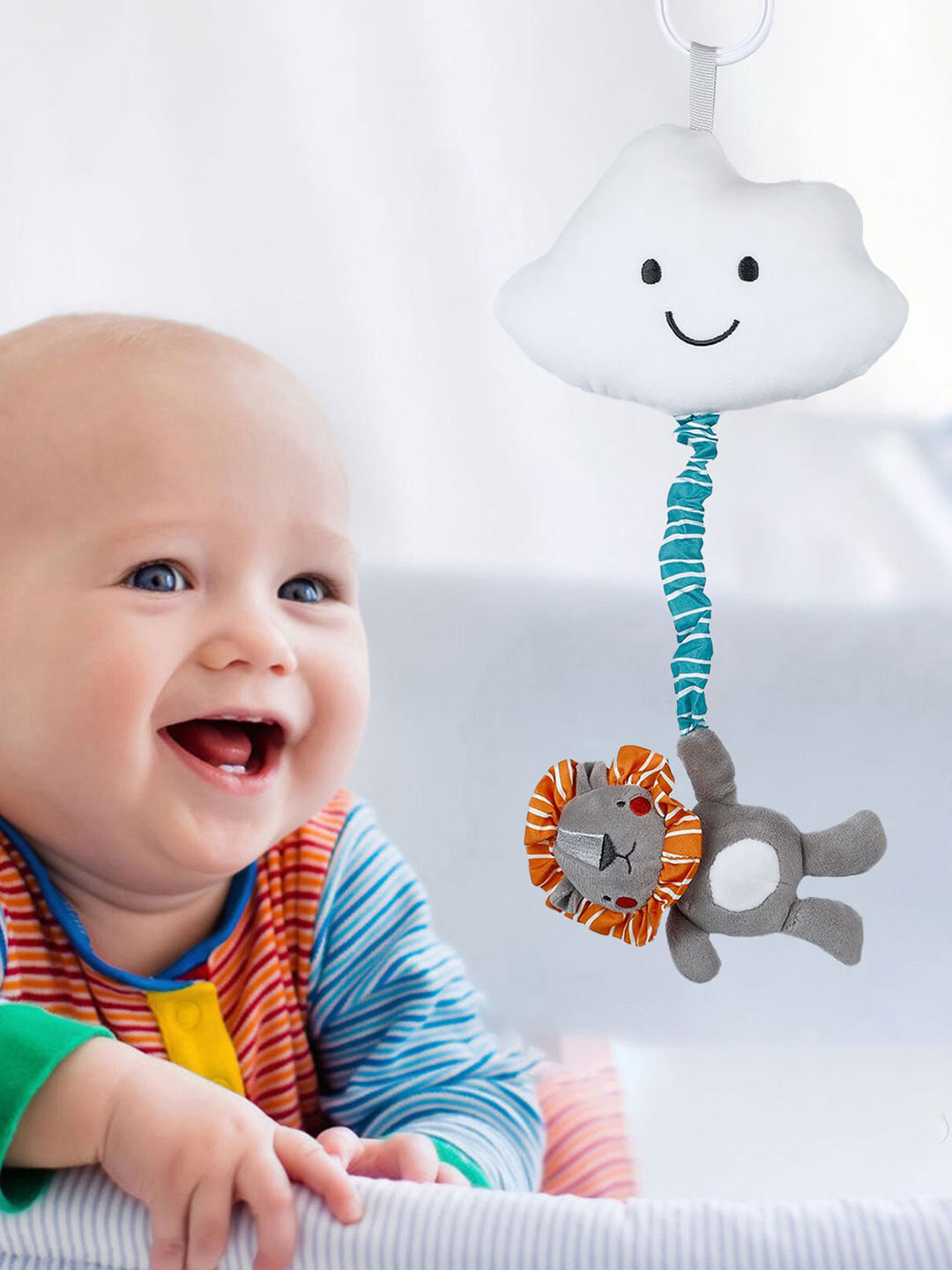 

Baby Moo Kids Soft Pulling Toy, Grey