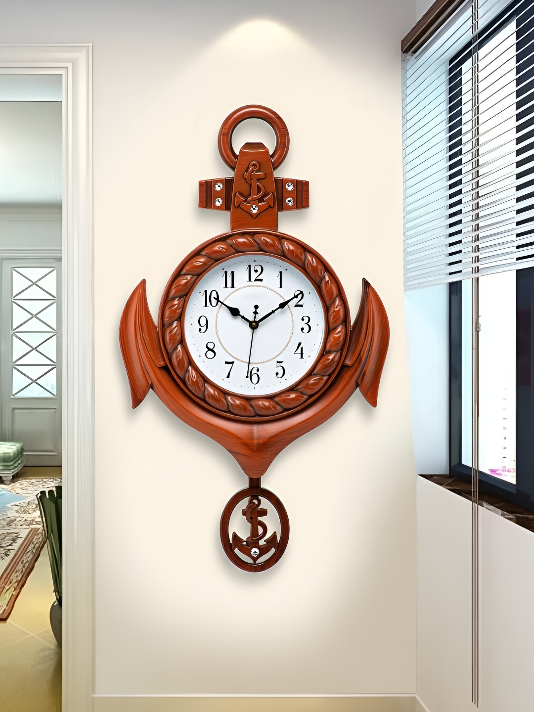 

Attractionz Brown & White Textured Round Shaped Contemporary Wall Clock