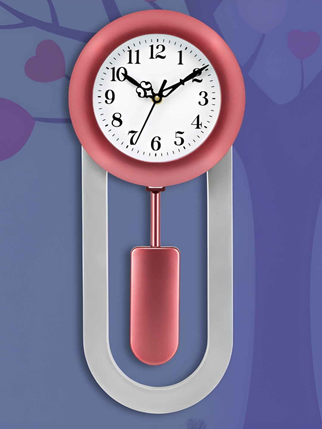 

Attractionz Pink & White Round Shaped Contemporary Pendulum Analogue Wall Clock