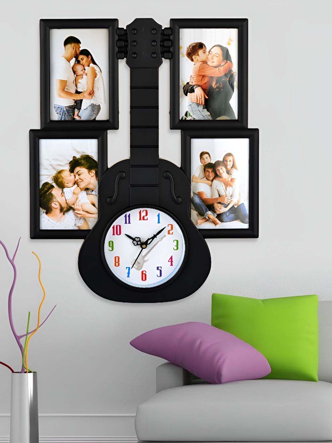 

Attractionz Black & White Textured Analogue Contemporary Wall Clock