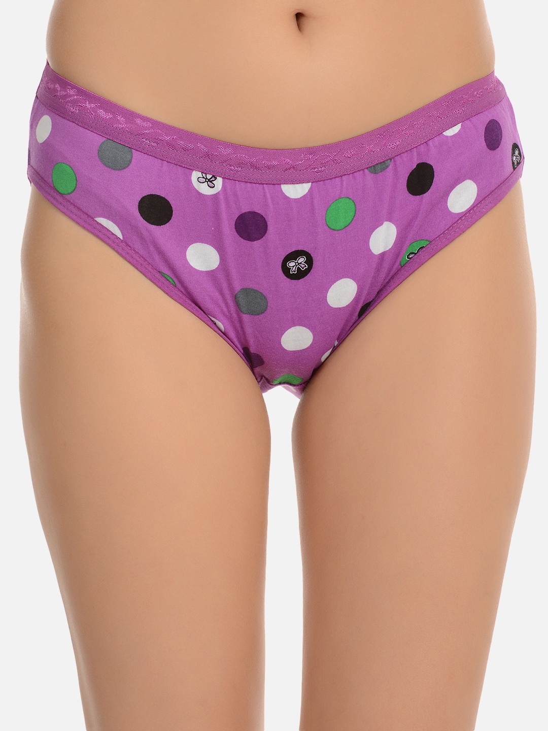 

mod & shy Polka Dot Printed Low-Rise Antimicrobial Basic Briefs, Purple