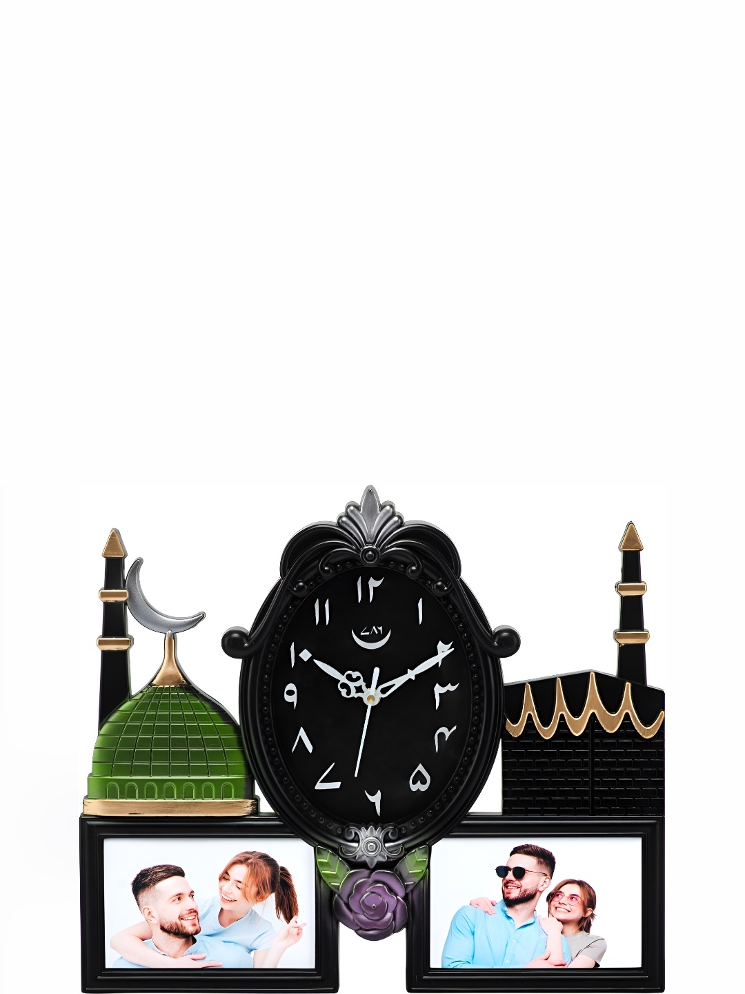 Attractionz Black & White Oval Textured Contemporary Wall Clock