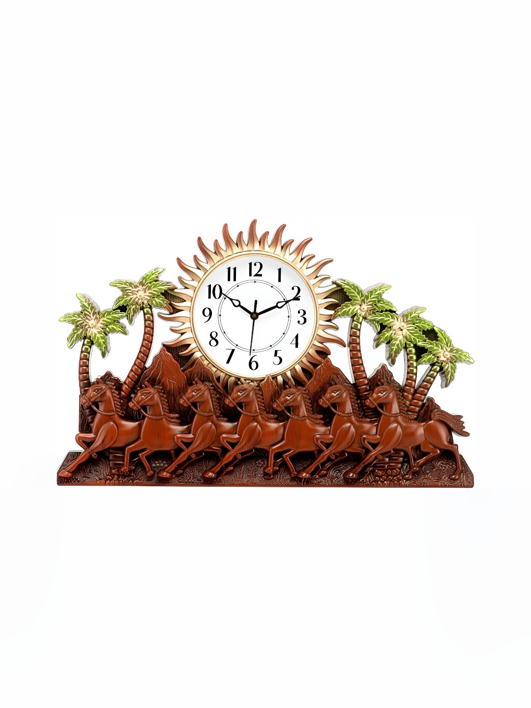 

Attractionz Brown & White Round Shape Contemporary Wall Clock