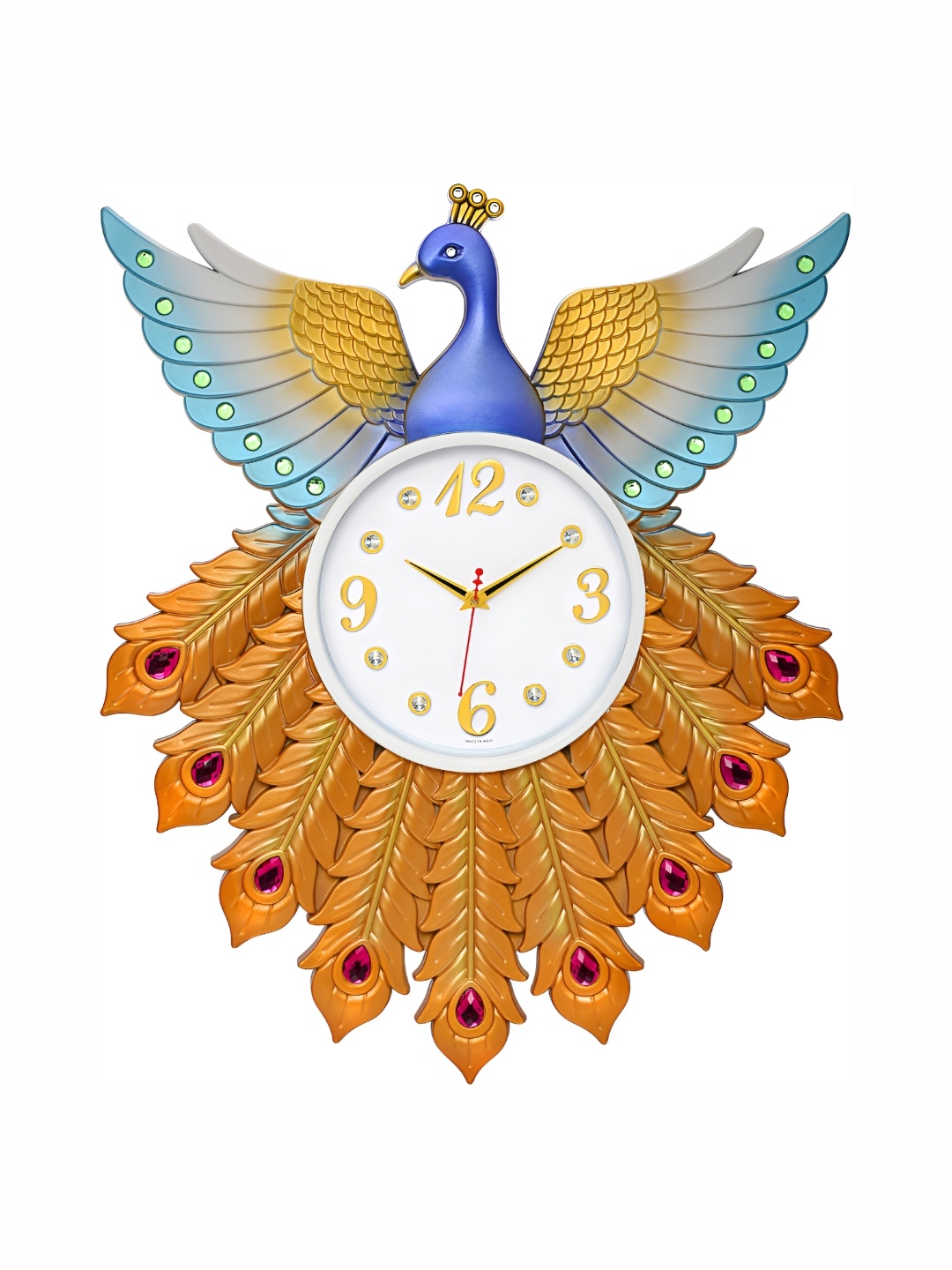 

Attractionz Blue and GoldToned Analogue Contemporary Wall Clock