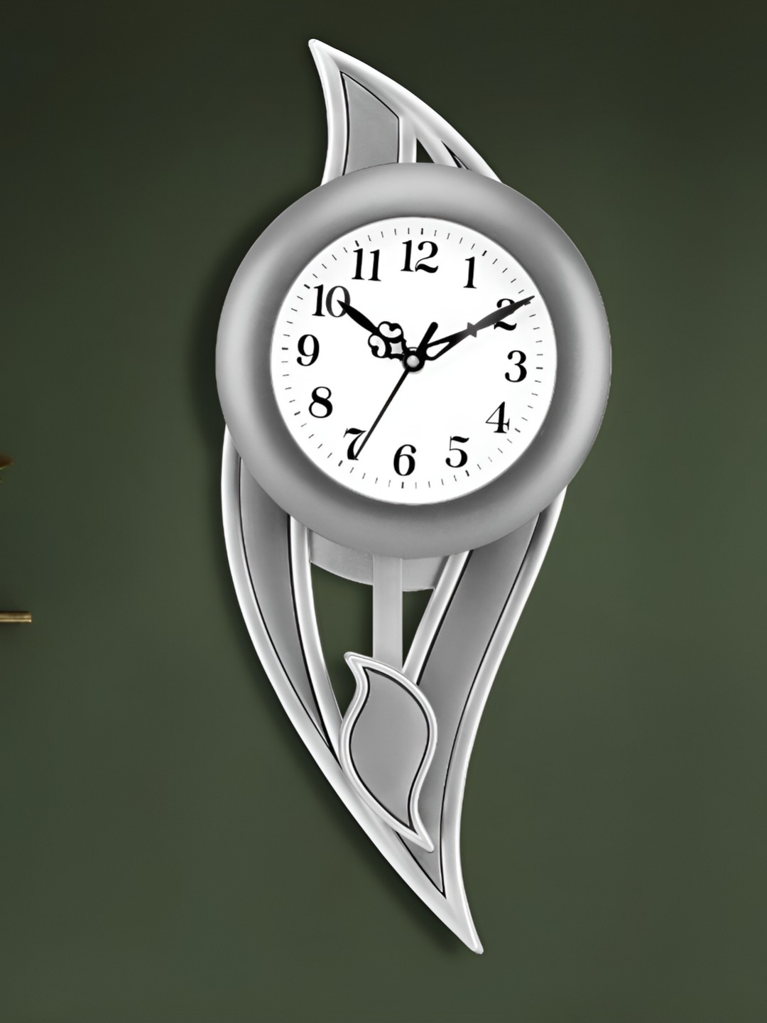 

Attractionz Grey and White Analogue Contemporary Wall Clock