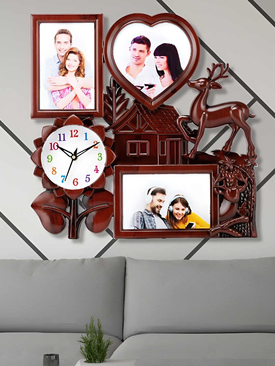 

Attractionz Brown and White Analogue Contemporary Wall Clock