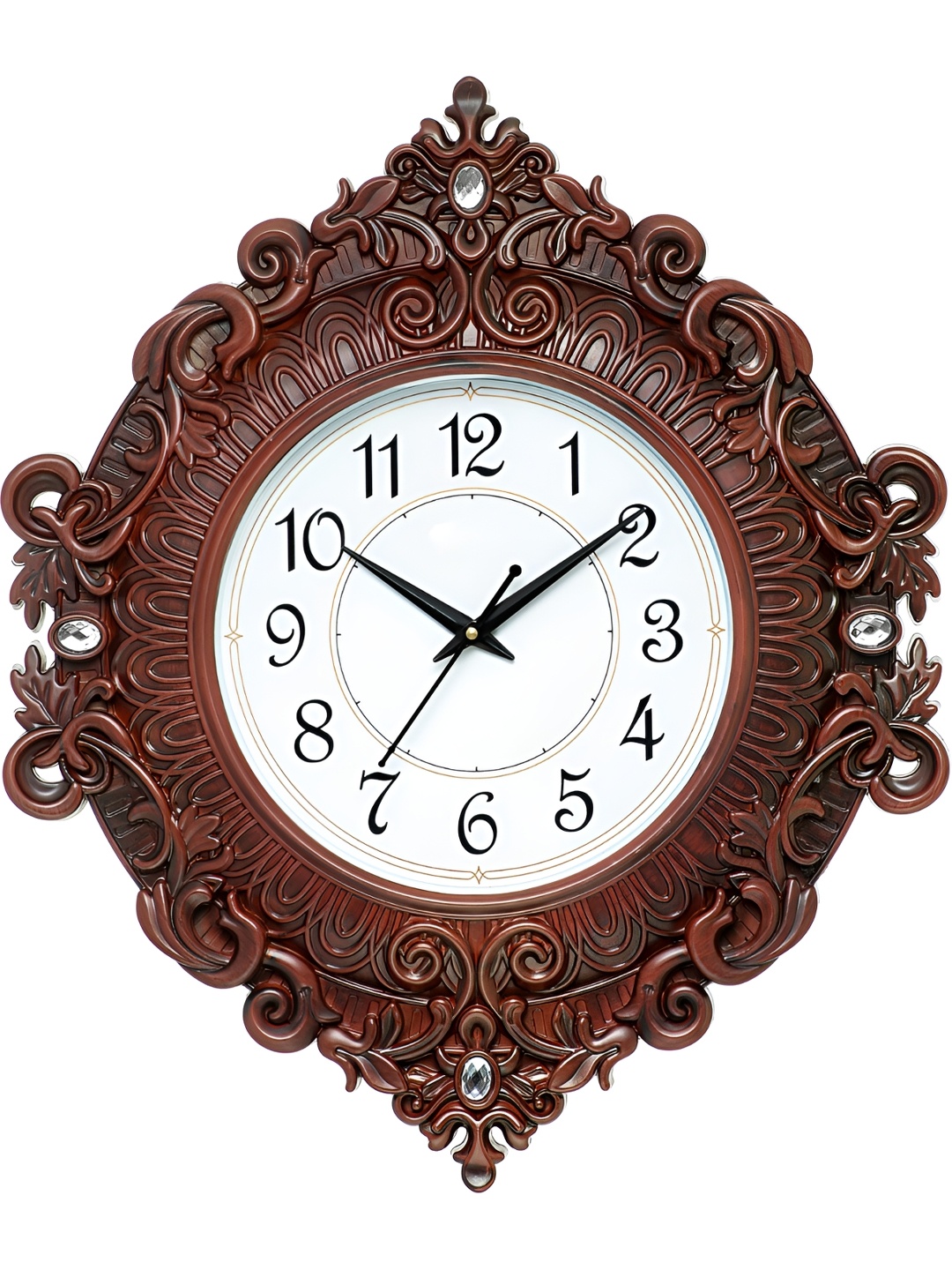 

Attractionz Brown and White Analogue Traditional Wall Clock