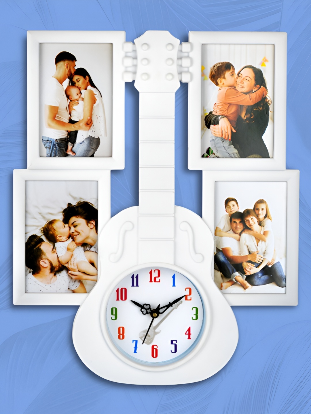 

Attractionz White and Blue Analogue Contemporary Wall Clock