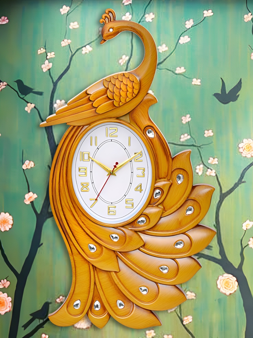 

Attractionz Beige and White Analogue Bird Contemporary Wall Clock