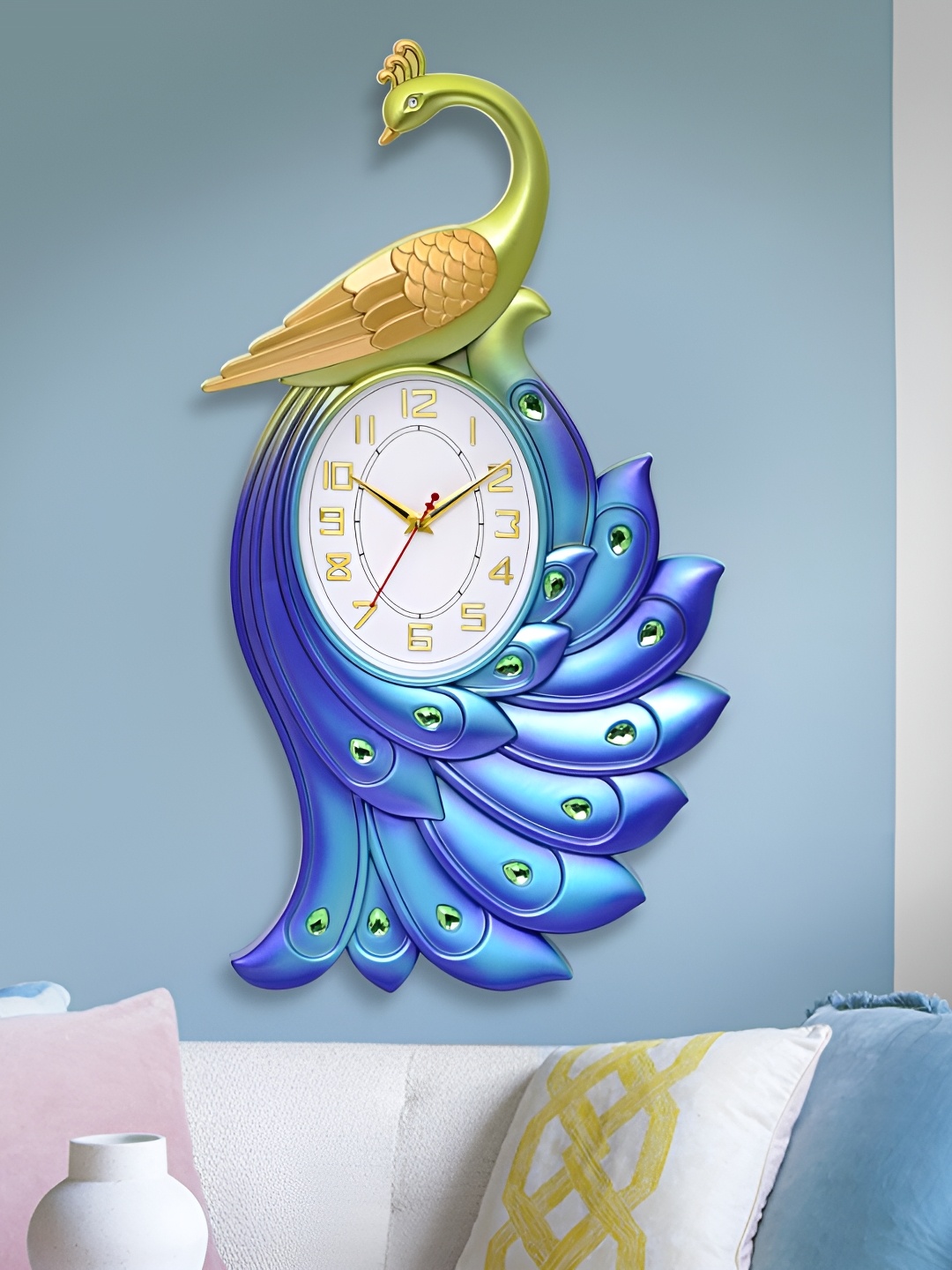 

Attractionz Blue & White Round Shape Contemporary Wall Clock