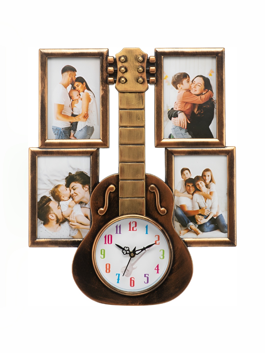 

Attractionz Gold-Toned & White Textured Contemporary Wall Clock