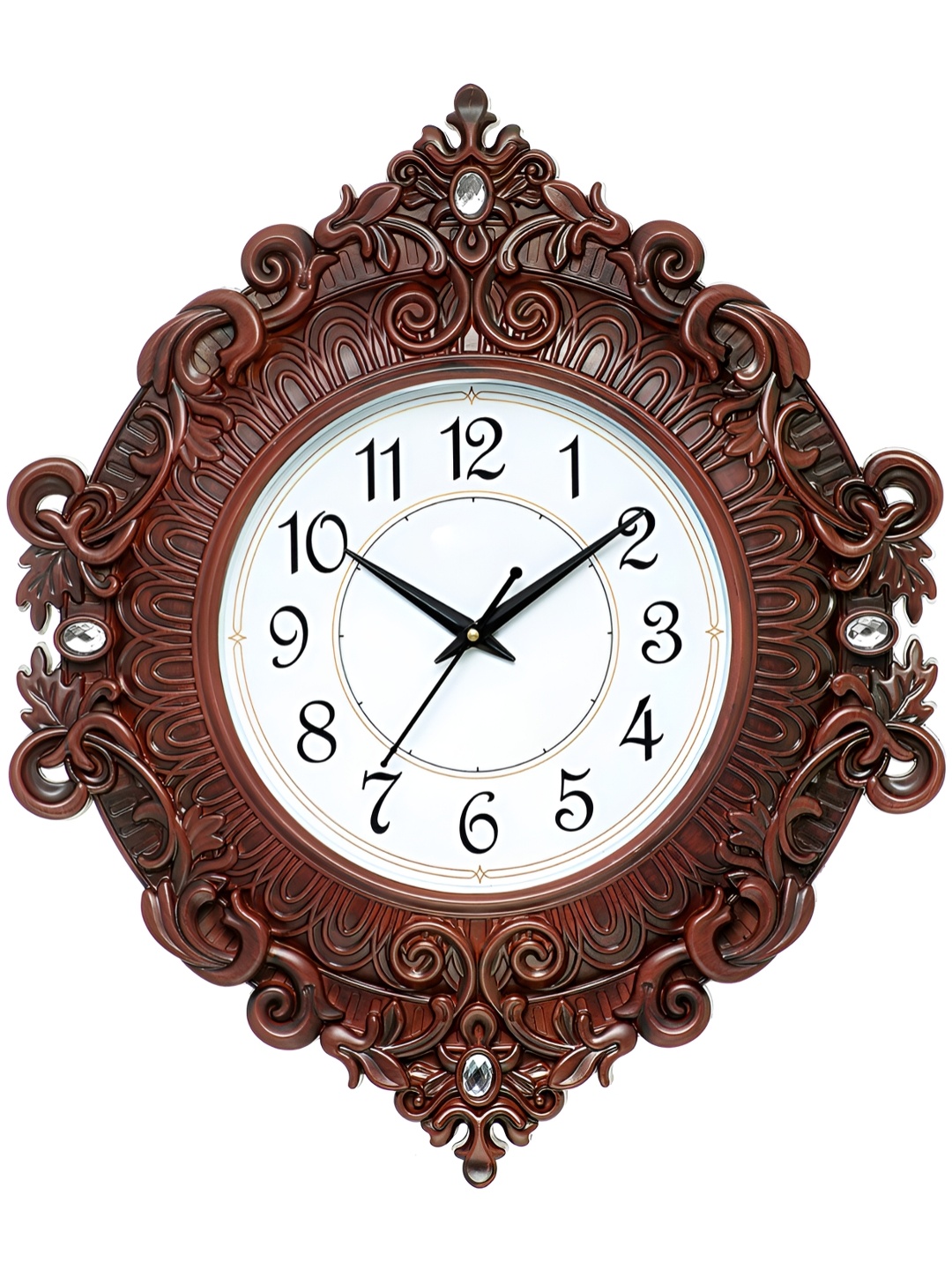 

Attractionz Brown & White Round Textured Analogue Contemporary Wall Clock