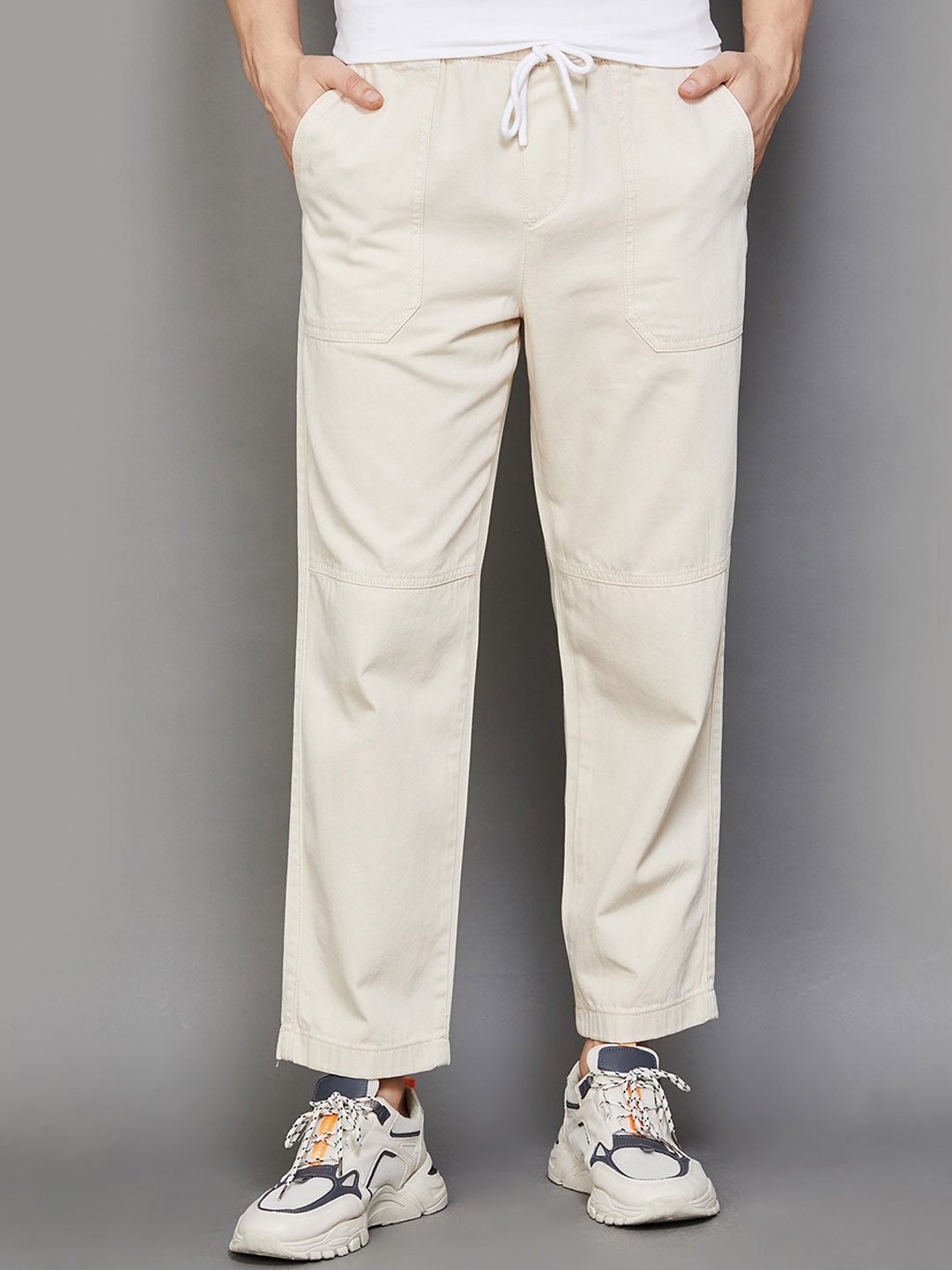 

Forca by Lifestyle Men Mid-Rise Cotton Joggers, Grey