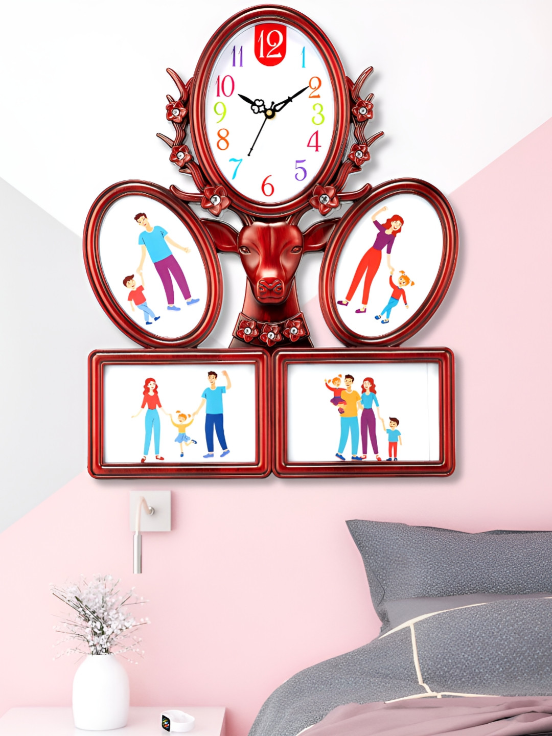 

Attractionz Red & White Textured Round Shaped Contemporary Wall Clock