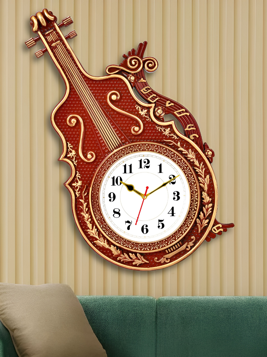 

Attractionz Brown & White Textured Analogue Contemporary Wall Clock