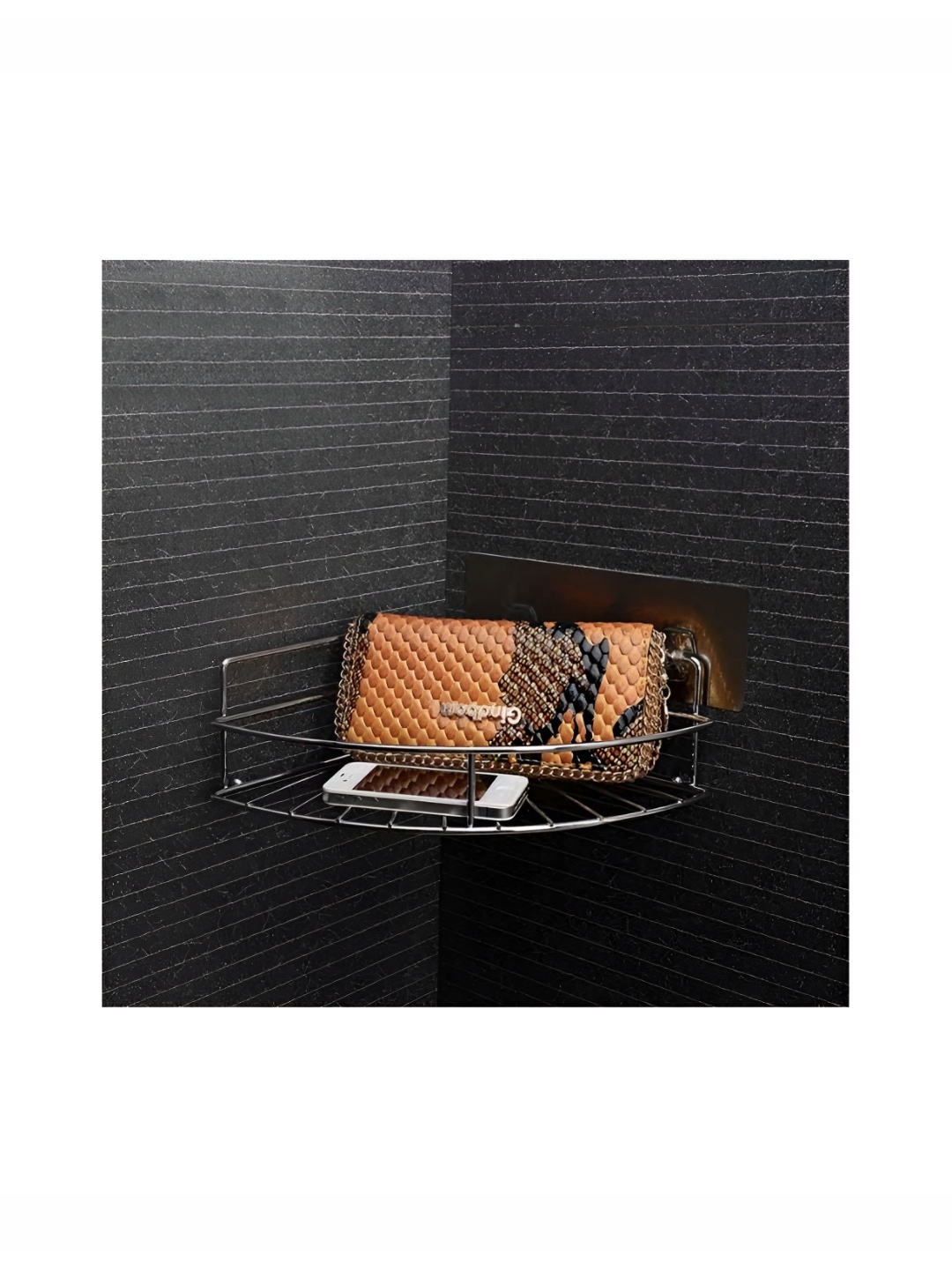 

Kookee Silver Toned Abstract Metal Bathroom Caddy