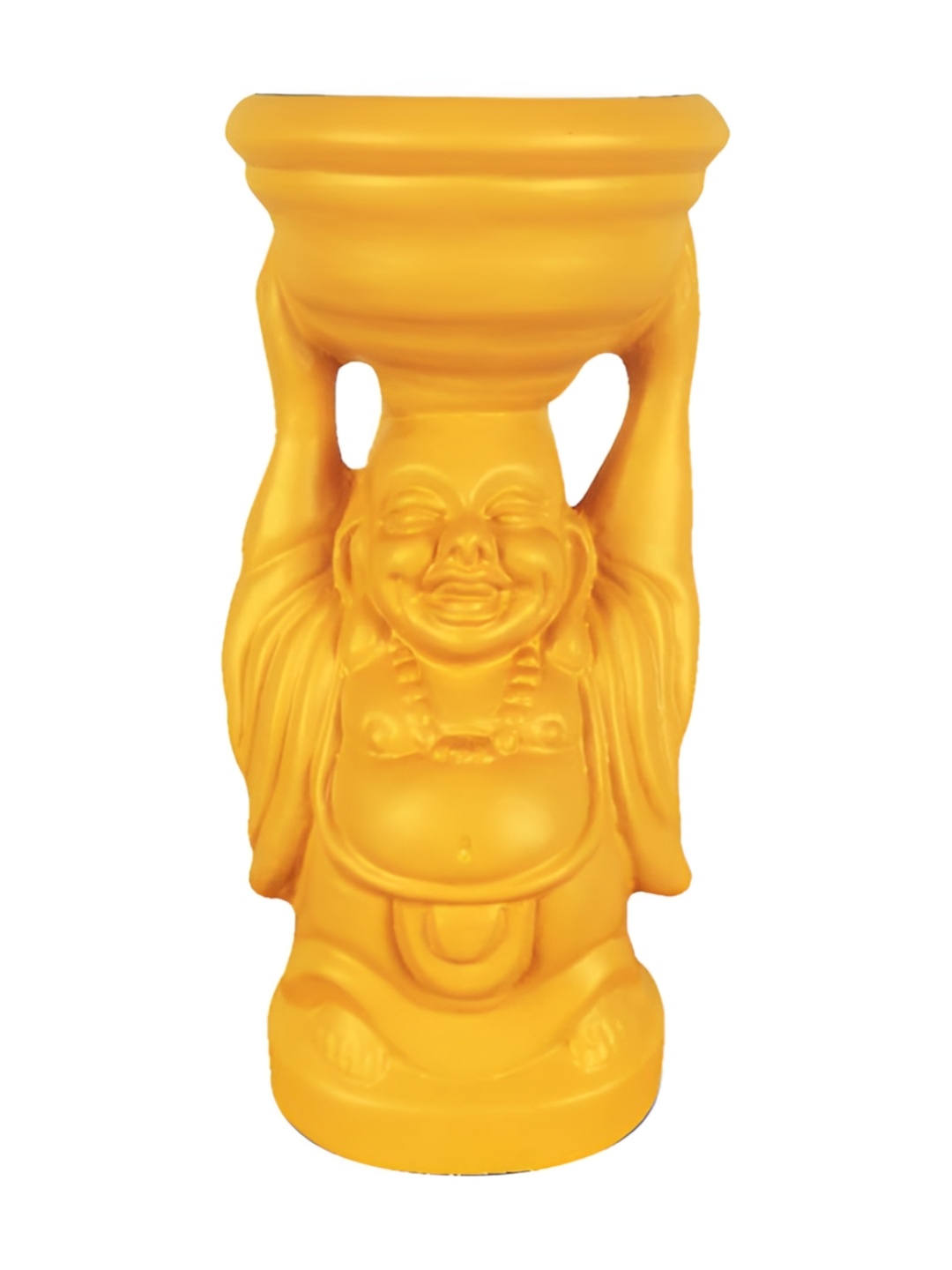 

LASAKI Orange Laughing Buddha Textured Ceramic Planters