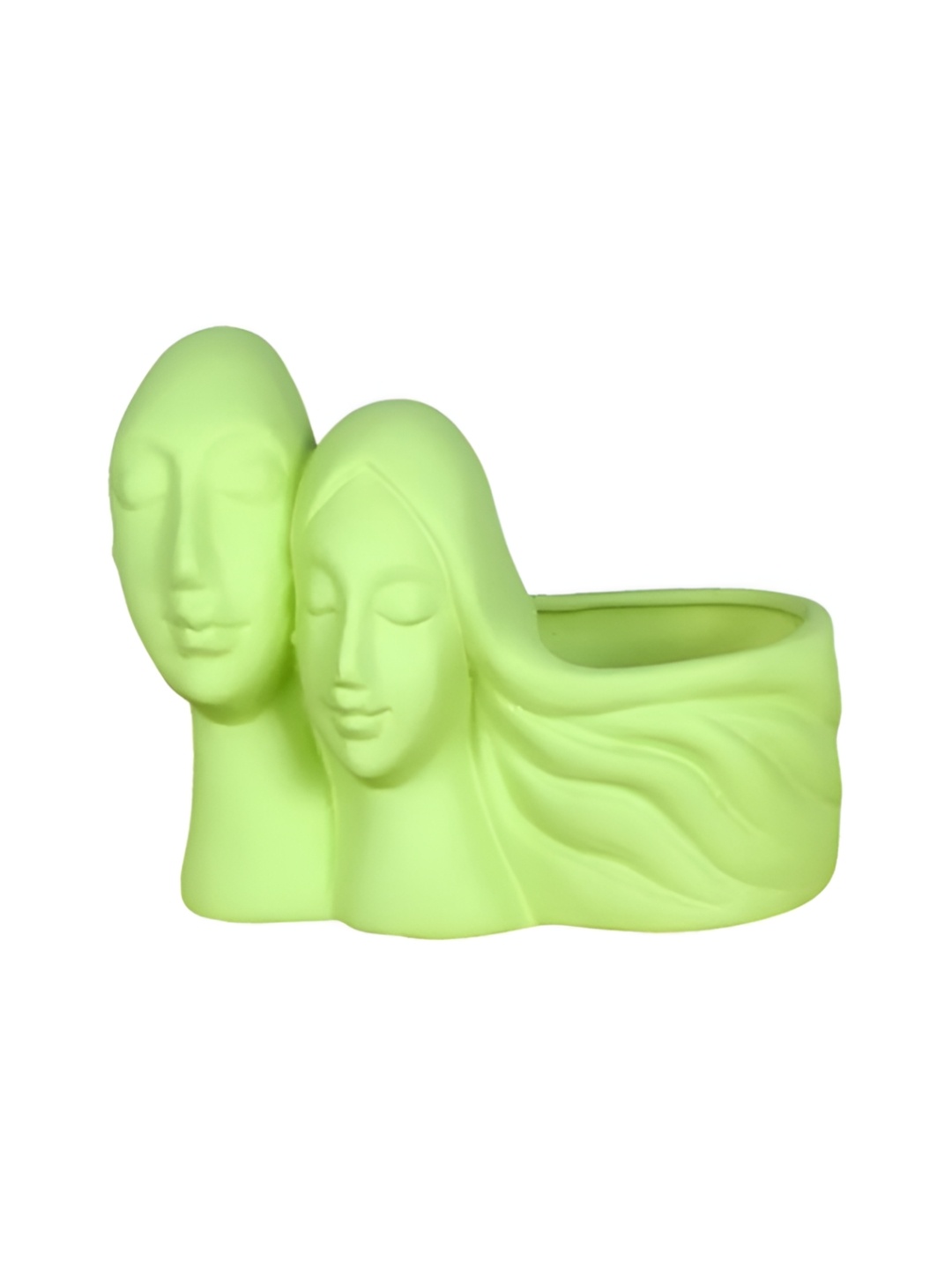 

LASAKI Couple Lime Green-Coloured Textured Ceramic Planter