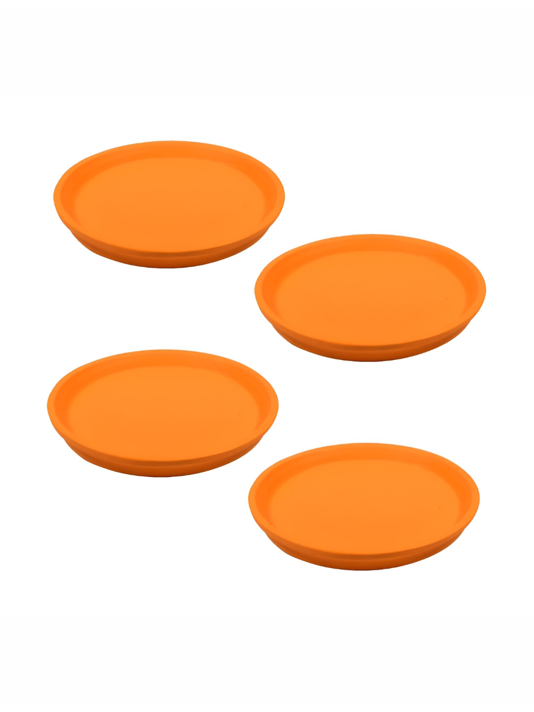 

LASAKI 4 Pieces Orange Colored Ceramic Round Planters