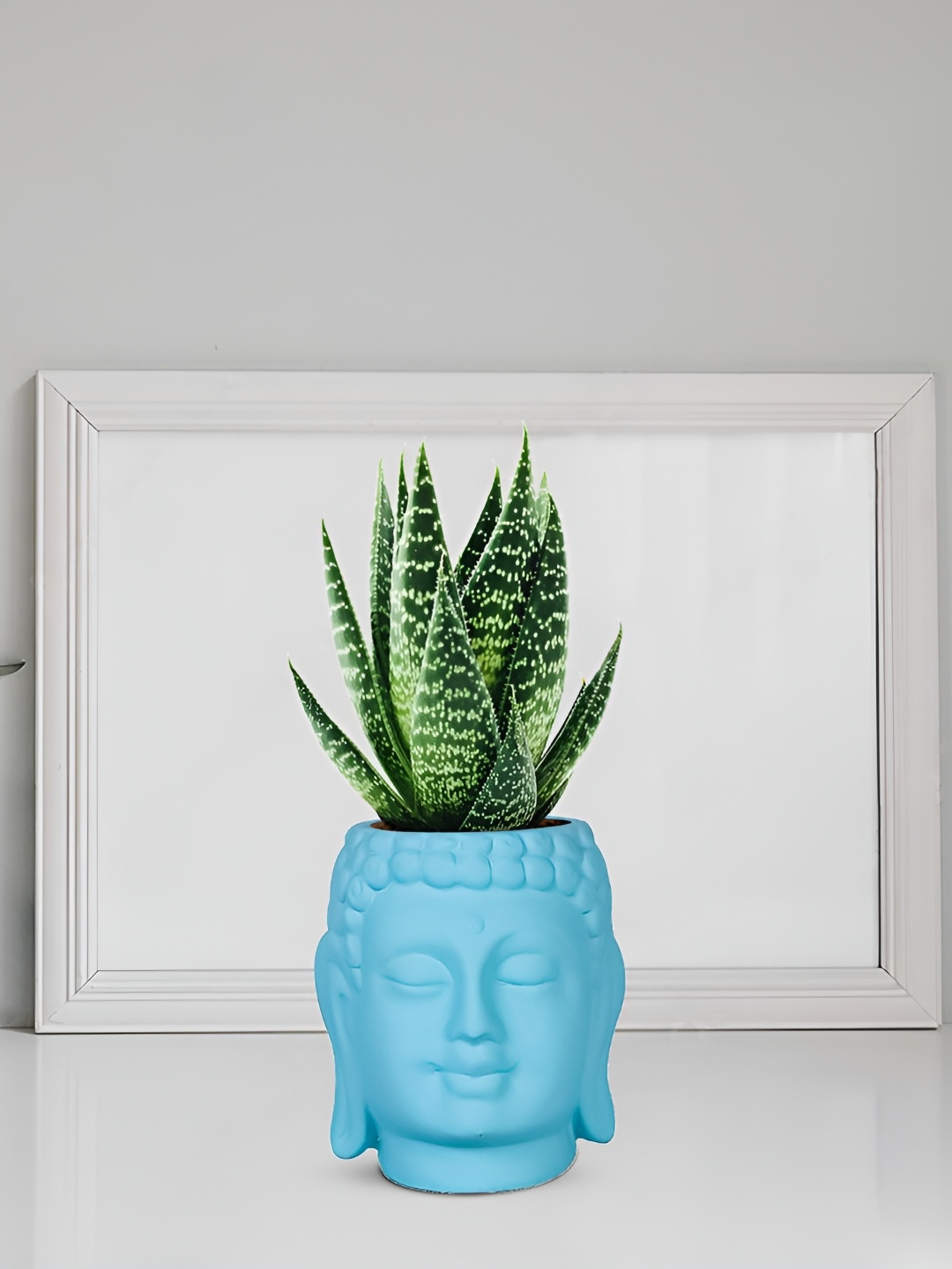 

LASAKI Blue Buddha Textured Ceramic Planter