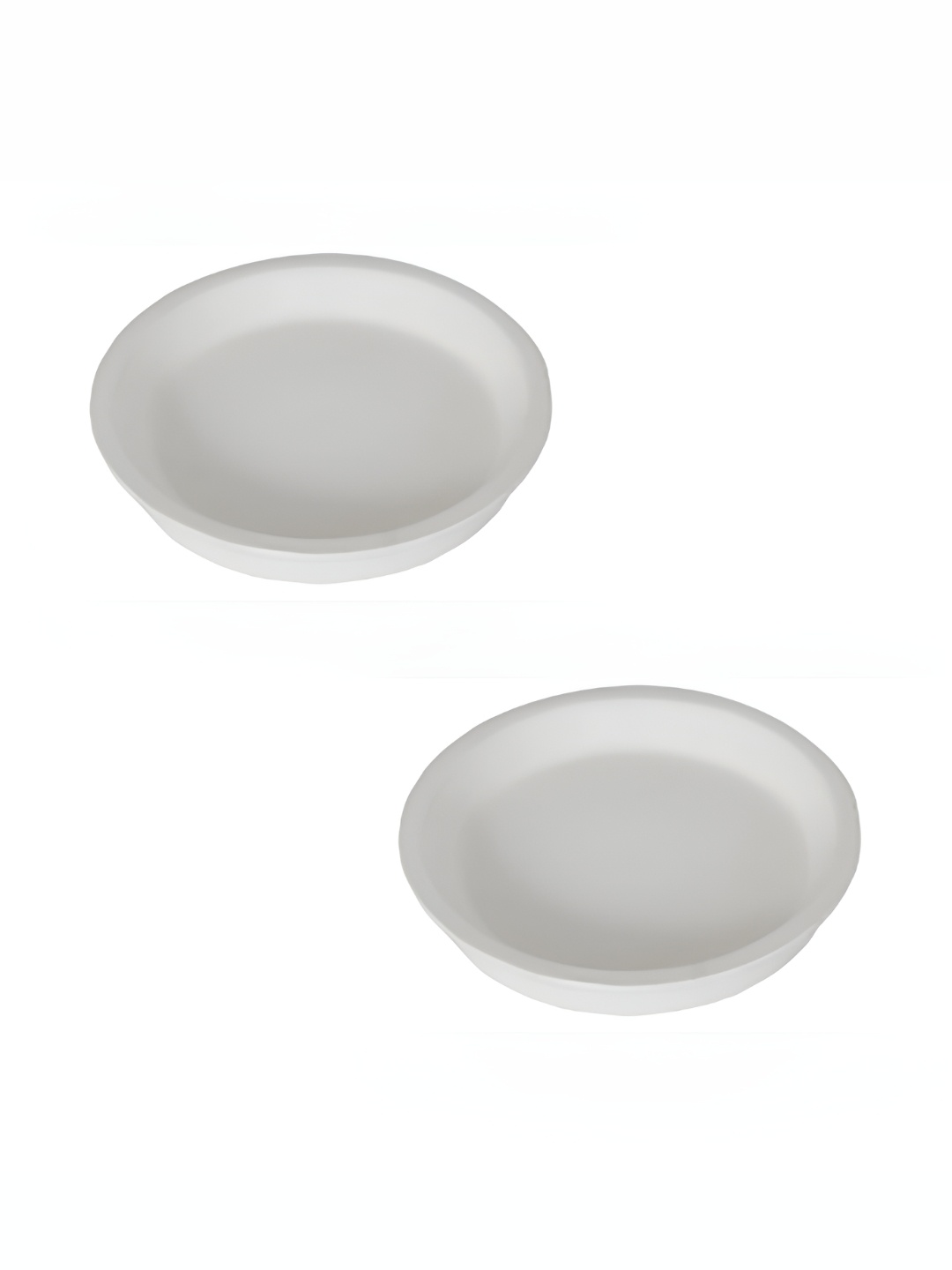 

LASAKI White 2 Pieces Ceramic Planter Trays