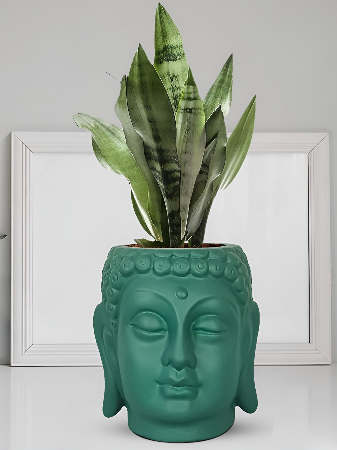 

LASAKI Green Buddha Textured Ceramic Planter