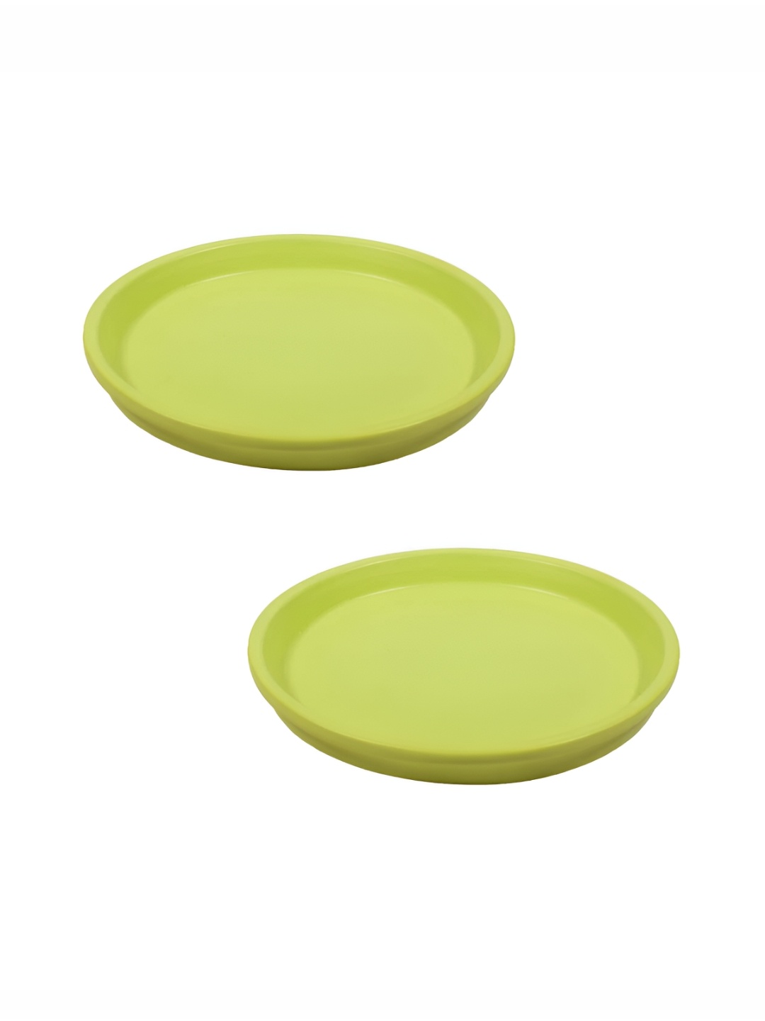 

LASAKI Mint Green 2Pcs Ceramic Round Planter Trays, Lime green
