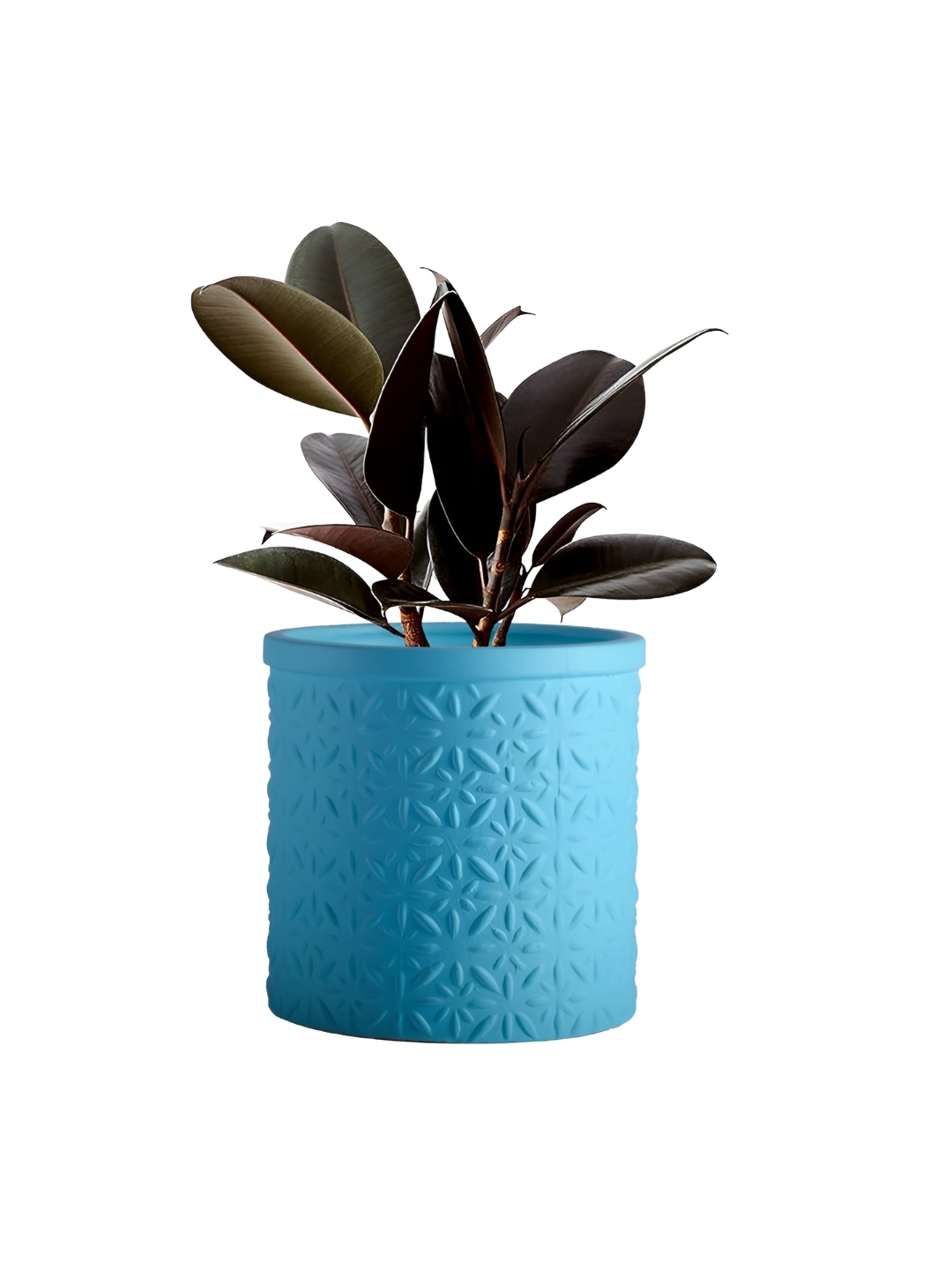 

LASAKI Blue Textured Ceramic Planter