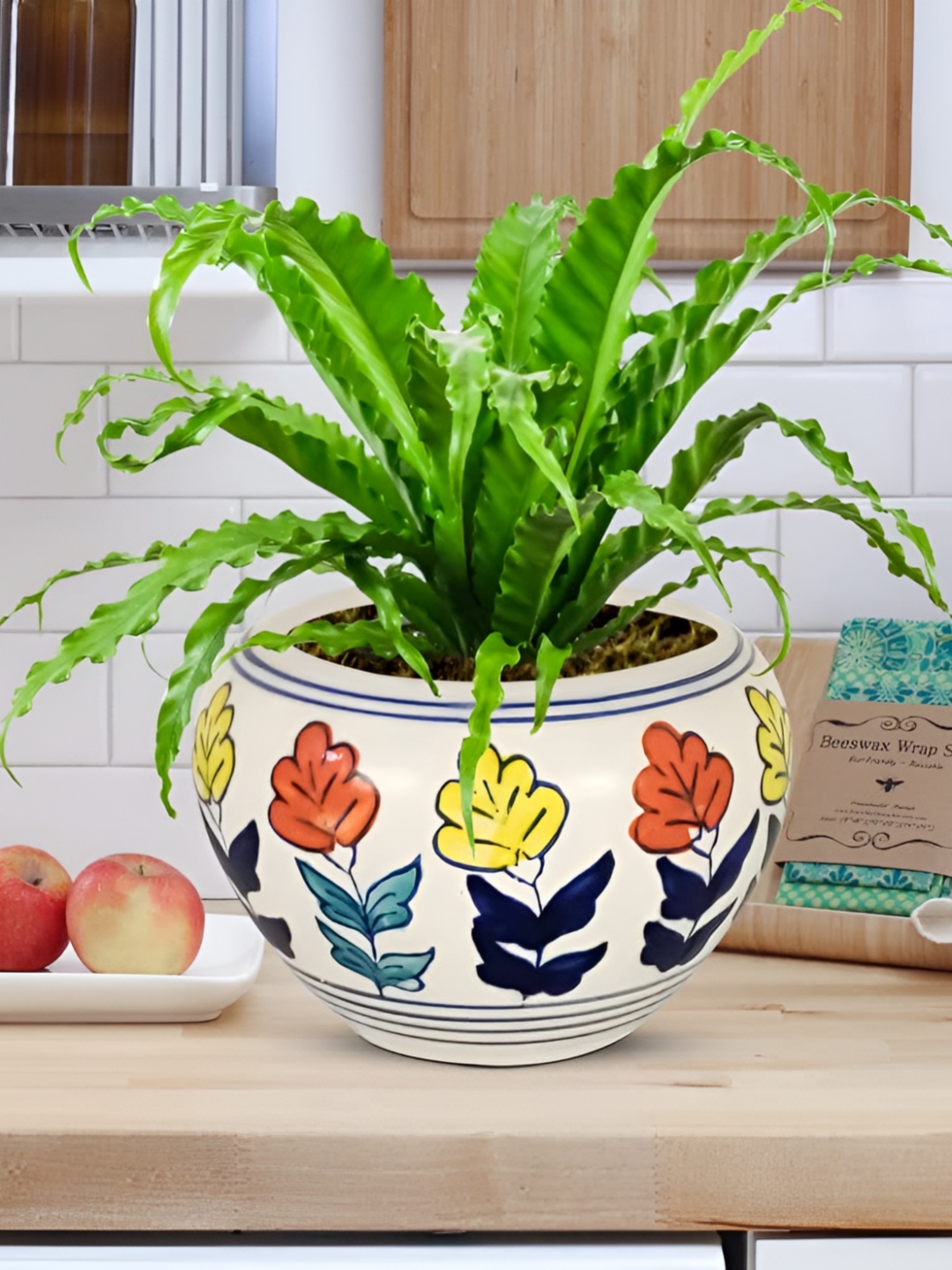 

LASAKI Assorted Printed Ceramic Planters, Blue