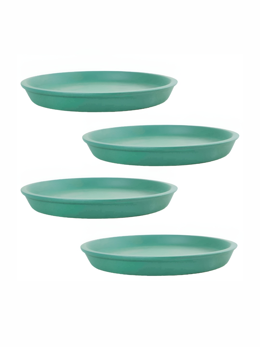

LASAKI 4 Pieces Green Round Ceramic Pot Trays