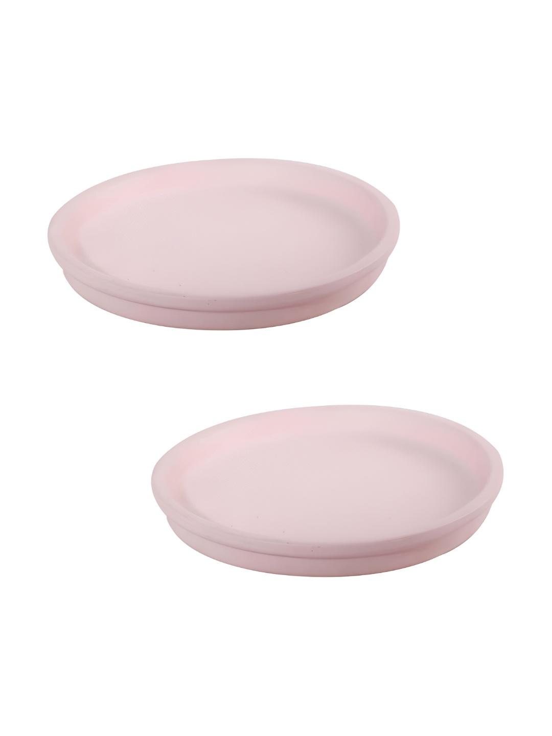 

LASAKI 2 Pieces Pink Round Ceramic Pot Trays