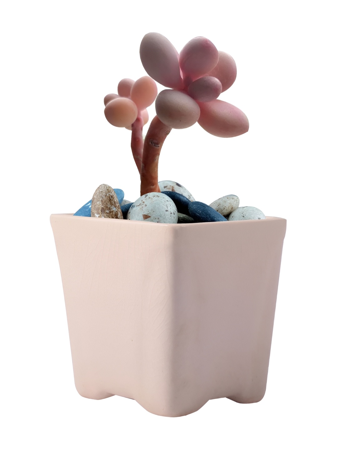 

LASAKI White Ceramic Planter With Holder