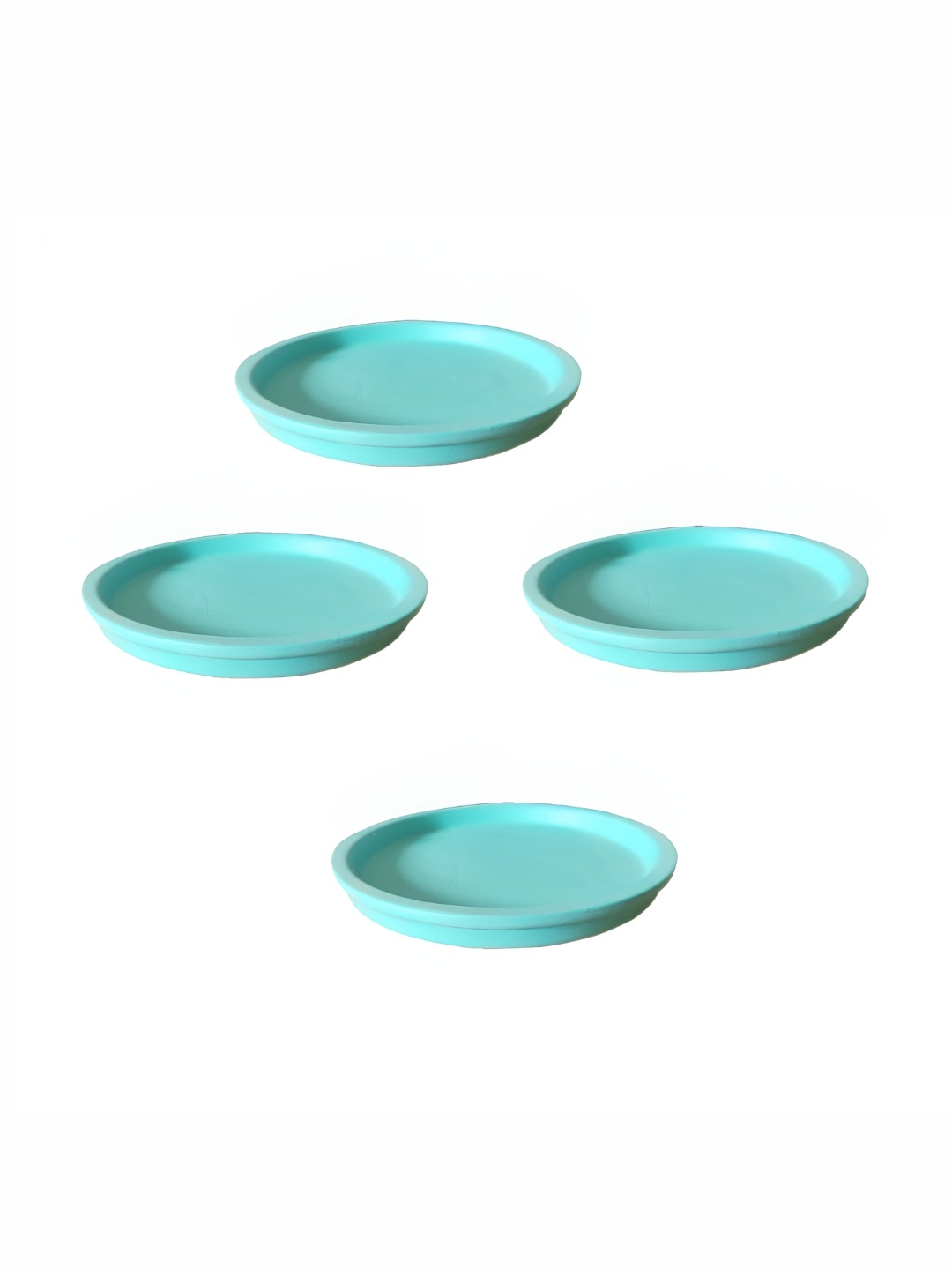 

LASAKI 4 Pieces Blue Round Ceramic Pot Trays