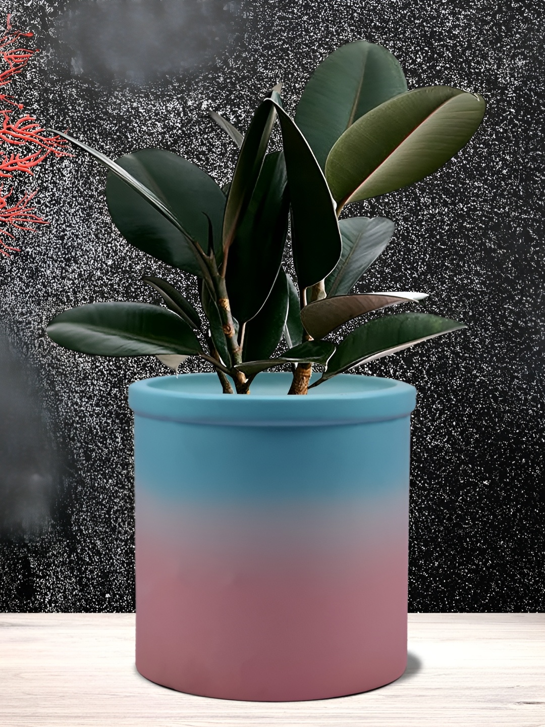 

LASAKI Gloria Blue & Pink Textured Ceramic Planters