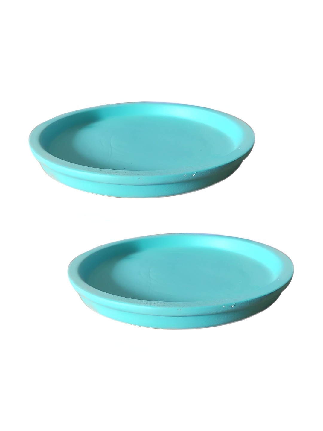 

LASAKI 2 Pieces Blue Round Truffle Ceramic Pot Trays