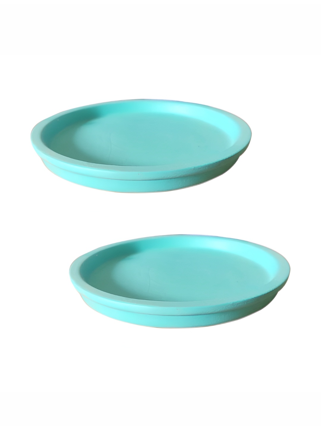 

LASAKI 2 Pieces Blue Round Truffle Ceramic Pot Trays