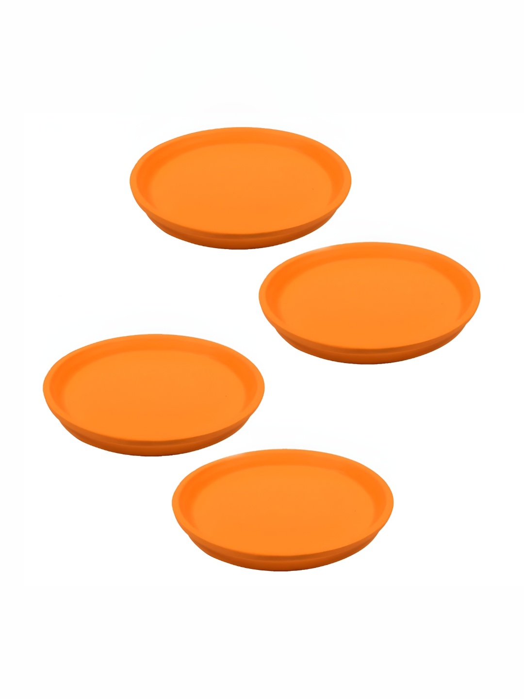 

LASAKI 4 Pieces Orange Round Truffle Ceramic Pot Trays