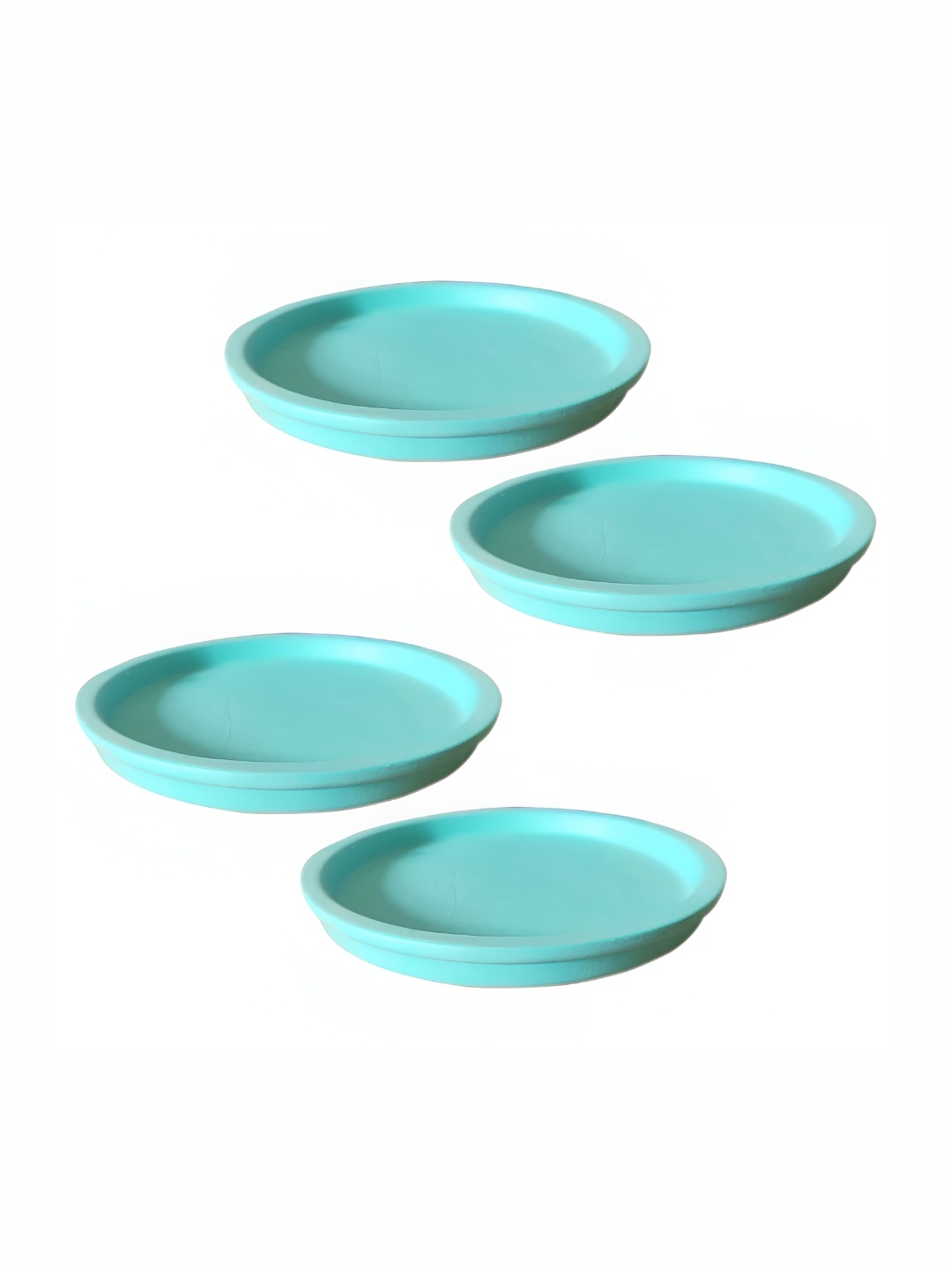 

LASAKI 4 Pieces Blue Round Ceramic Pot Trays