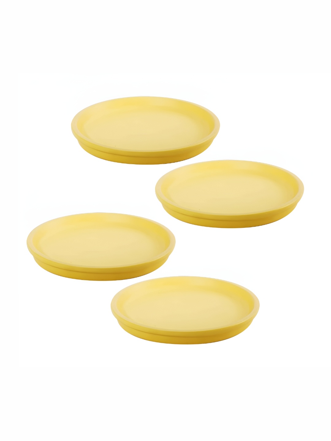 

LASAKI 4 Pieces Yellow Round Truffle Ceramic Pot Trays