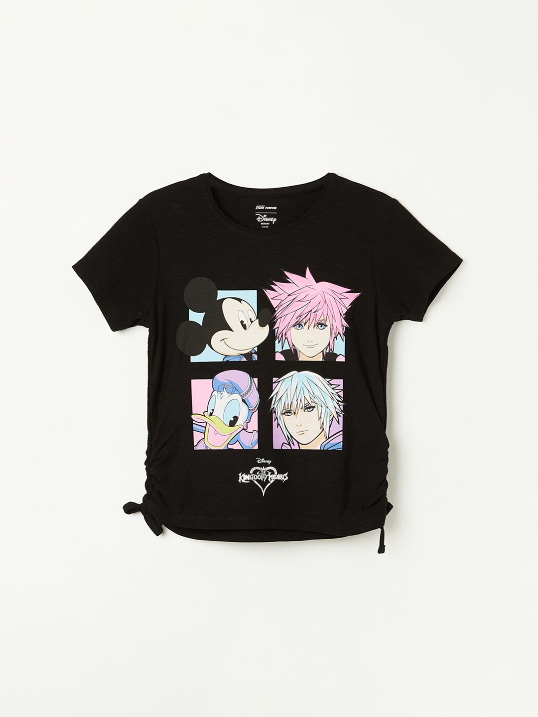 

Fame Forever by Lifestyle Disney Printed Round Neck Pure Cotton T-shirt, Black