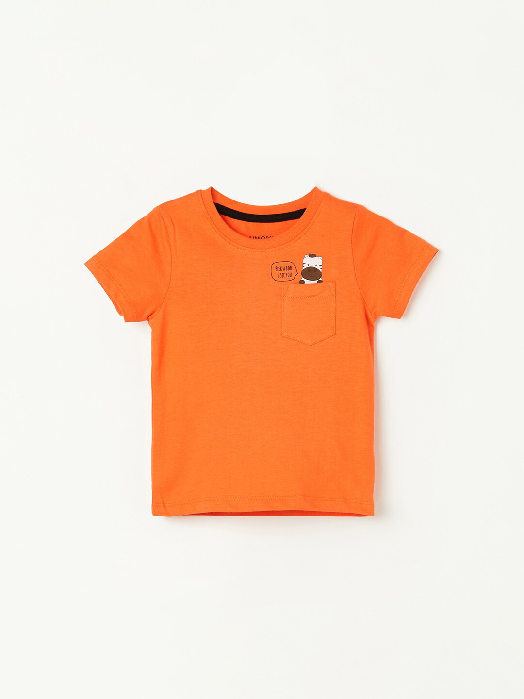 

Juniors by Lifestyle Boys Round Neck Pure Cotton T-shirt, Orange